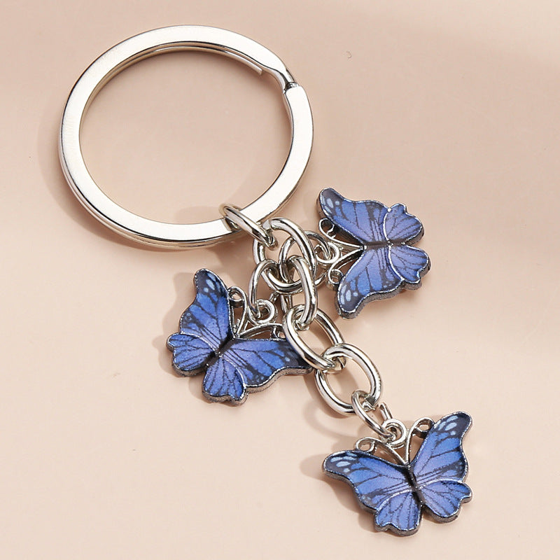 Wholesale Metal Colorful Butterfly Keychain